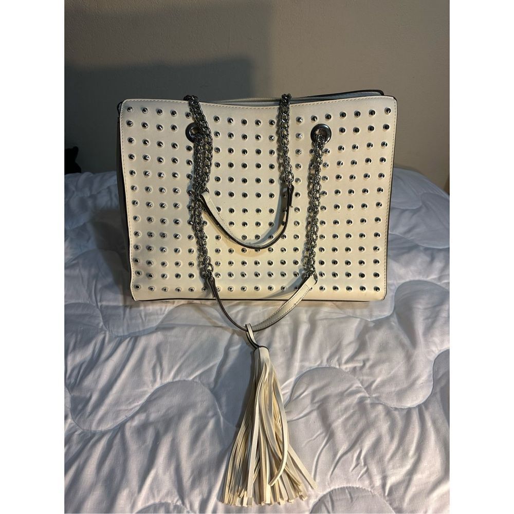 Carlos By Carlos Santana Cream Studded Purse